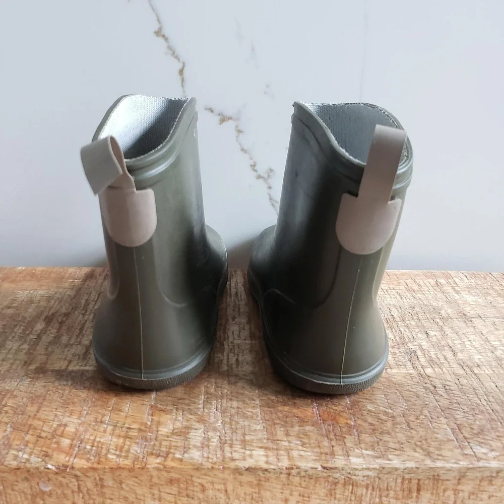 Stample Rain Boots Kids 8.5 Green Rubber Waterproof Pull On Made In Japan